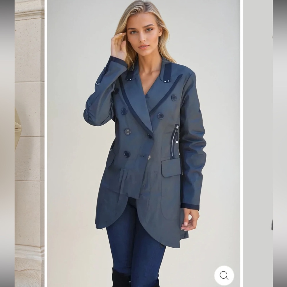 Ciao Milano Amber double-breasted rain jacket Double-Breasted Navy Trench Coat S